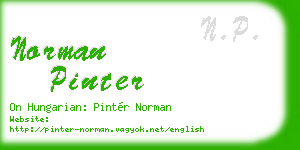 norman pinter business card